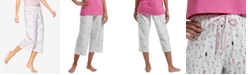 Hue Martini-Print Cotton Capri Pajama Pants